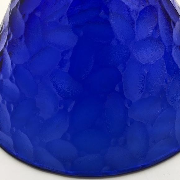 Made in France Cobalt blue textured Martini/ Cocktails Set of 2 footed glasses - Picture 4 of 6